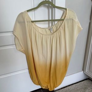 Joie yellow ombre blouse, can be worn on or off shoulders